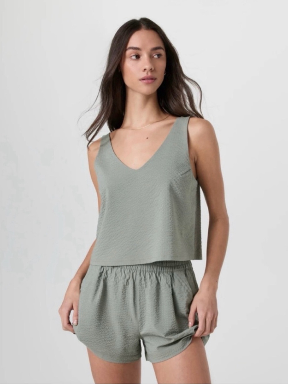 Vuori Laurel Green Villa Textured Tank